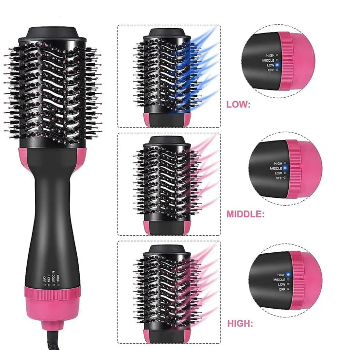 3-in-1 Blow Hair Dryer - Volumizer Brush, Straightening & Curl ( IMPORTED )