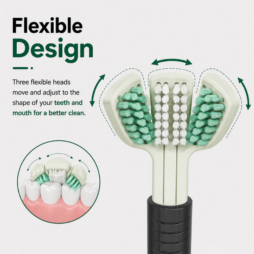 Flexible 3-Sided Toothbrush (Pack of 2)
