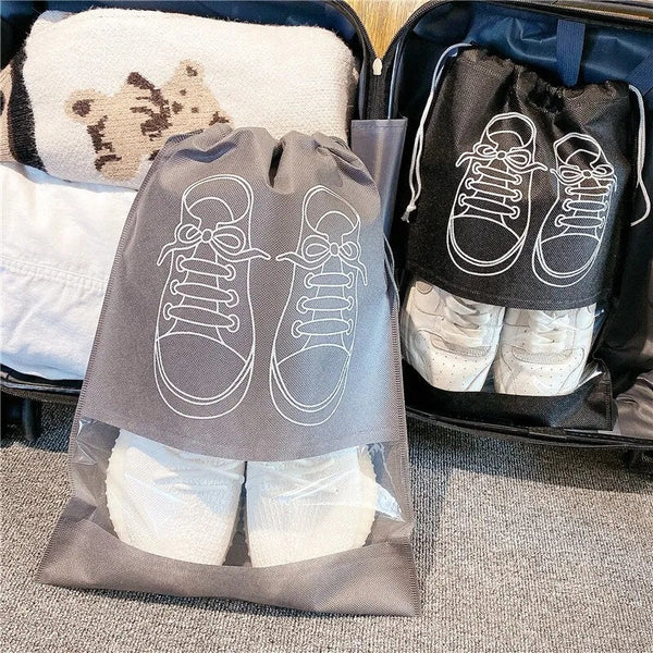 Travel Shoe Storage Pouches / Non-Woven Dustproof Drawstring Bag