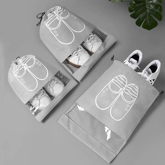 Travel Shoe Storage Pouches / Non-Woven Dustproof Drawstring Bag