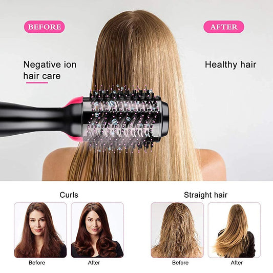 3-in-1 Blow Hair Dryer - Volumizer Brush, Straightening & Curl ( IMPORTED )