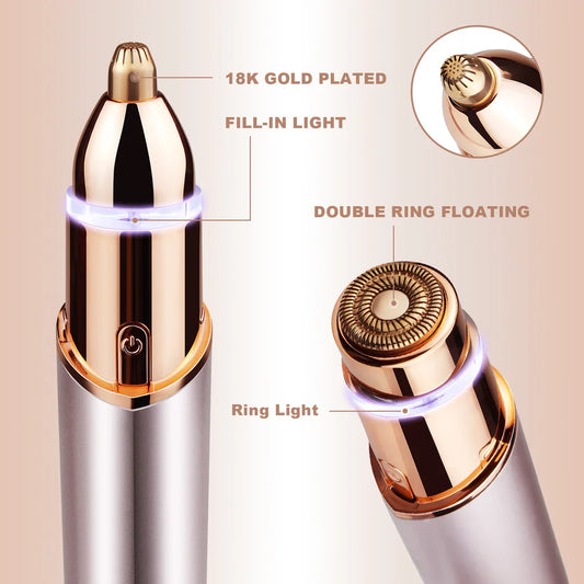 Rechargeable 2 In 1 Eyebrow And Facial Hair Trimmer ( IMPORTED )