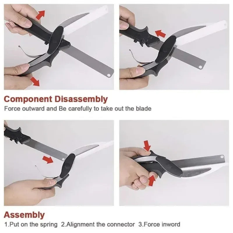 2 in 1 Multipurpose Vegetable Slicer & Fruit Cutter Knife with Built-in Cutting Board
